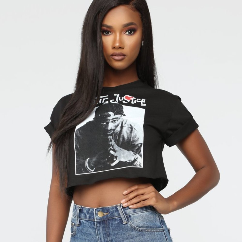 Poetic Justice Crop Top - Black